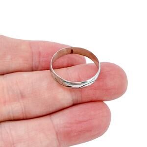 Estate Sterling Silver 925 Textured Band Ring Size 11